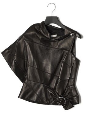 3.1 Phillip Lin Asymmetrical Lamb Leather Top